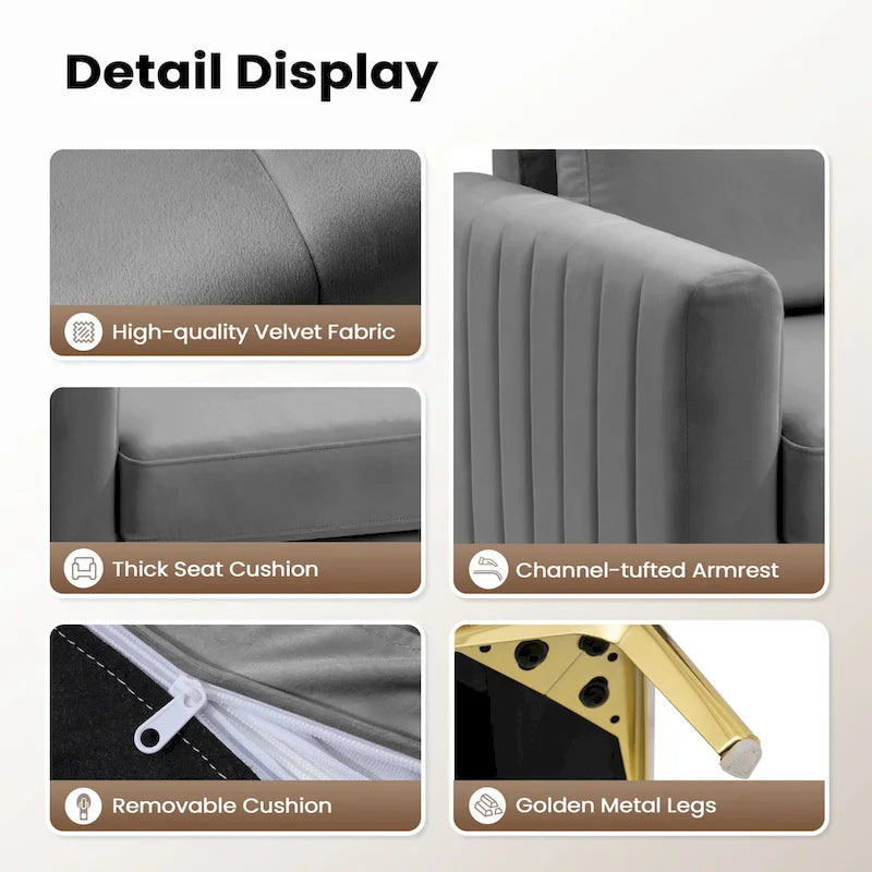 Pellebant Modern Upholstered Accent Armchair Club Chair