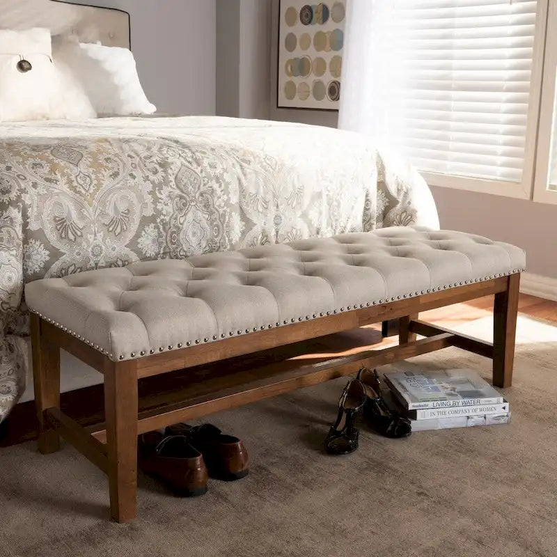 Contemporary Fabric Upholstered Bench by Baxton Studio