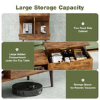 Lift Top Coffee Storage Wood Tables with Hidden Compartment