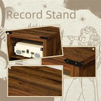 Record Player Stand with Vinyl Record Storage - 15.74D x 19.68W x 29.01H