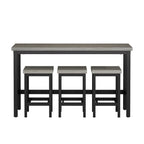 Extra Long Dining Table Set with 3 Stools Pub