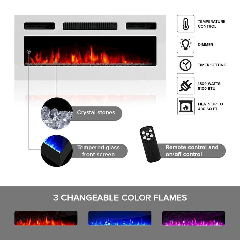 Laser WH-EF Electric Fireplace 63 TV Stand