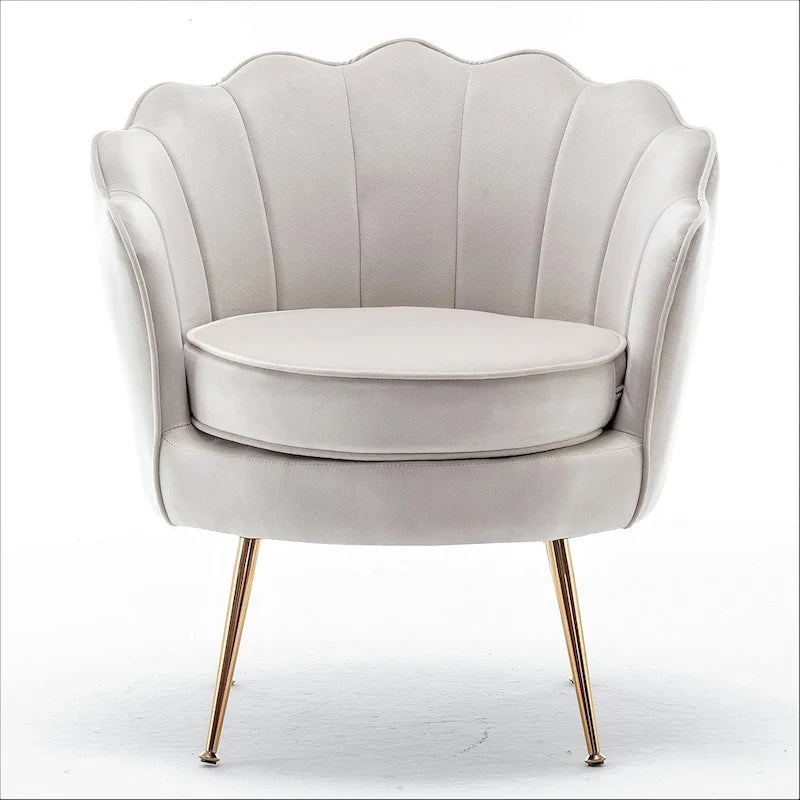 Cavett 28.3 Wide Velvet Barrel Chair with Gold Metal Legs