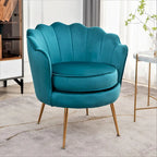 Cavett 28.3 Wide Velvet Barrel Chair with Gold Metal Legs