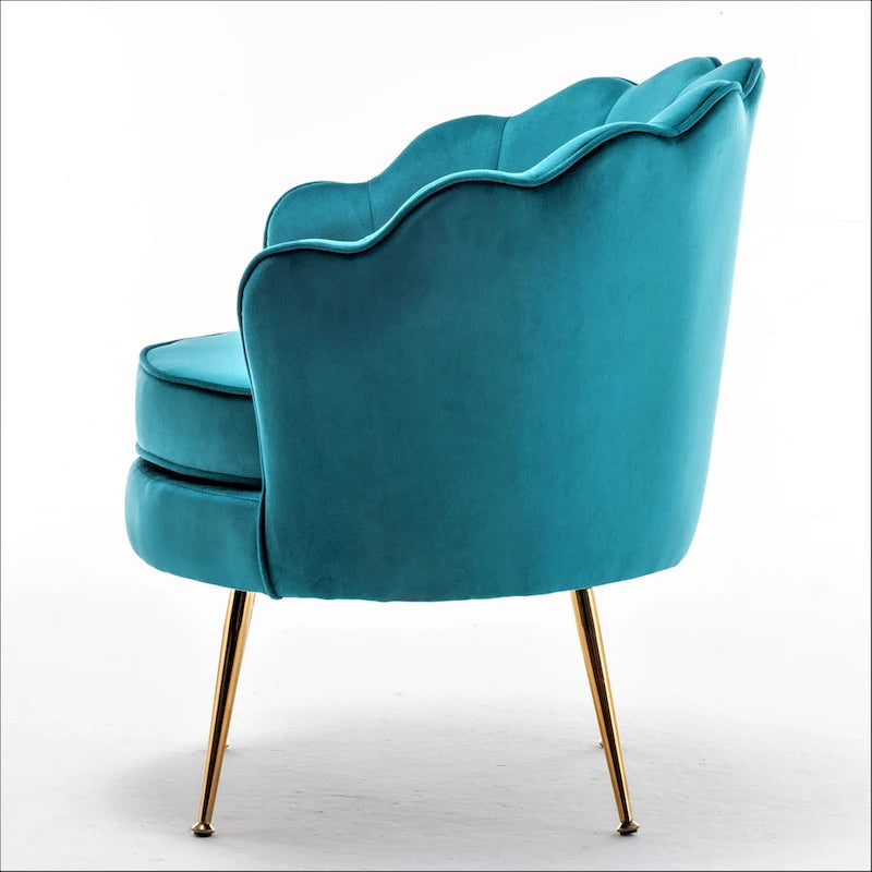 Cavett 28.3 Wide Velvet Barrel Chair with Gold Metal Legs
