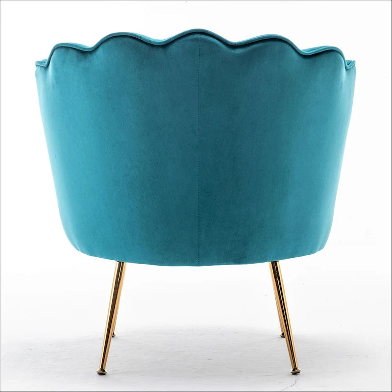 Cavett 28.3 Wide Velvet Barrel Chair with Gold Metal Legs