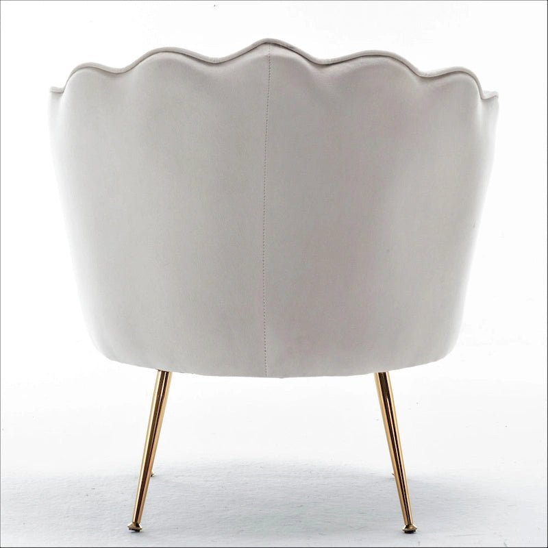 Cavett 28.3 Wide Velvet Barrel Chair with Gold Metal Legs