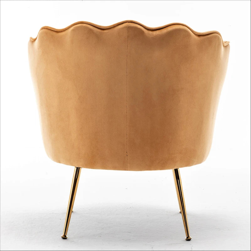 Cavett 28.3 Wide Velvet Barrel Chair with Gold Metal Legs