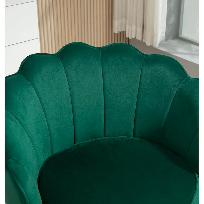 Cavett 28.3 Wide Velvet Barrel Chair with Gold Metal Legs