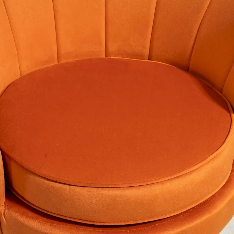 Cavett 28.3 Wide Velvet Barrel Chair with Gold Metal Legs