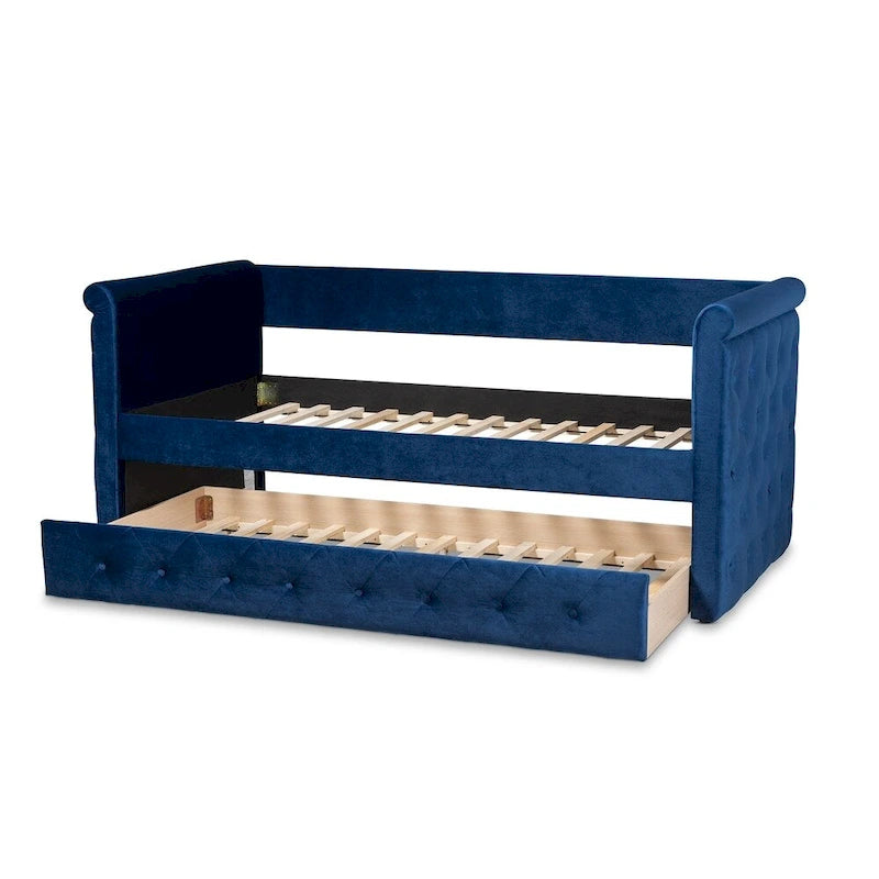 Copper Grove Saky Velvet Daybed with Trundle