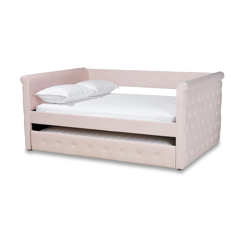 Copper Grove Saky Velvet Daybed with Trundle