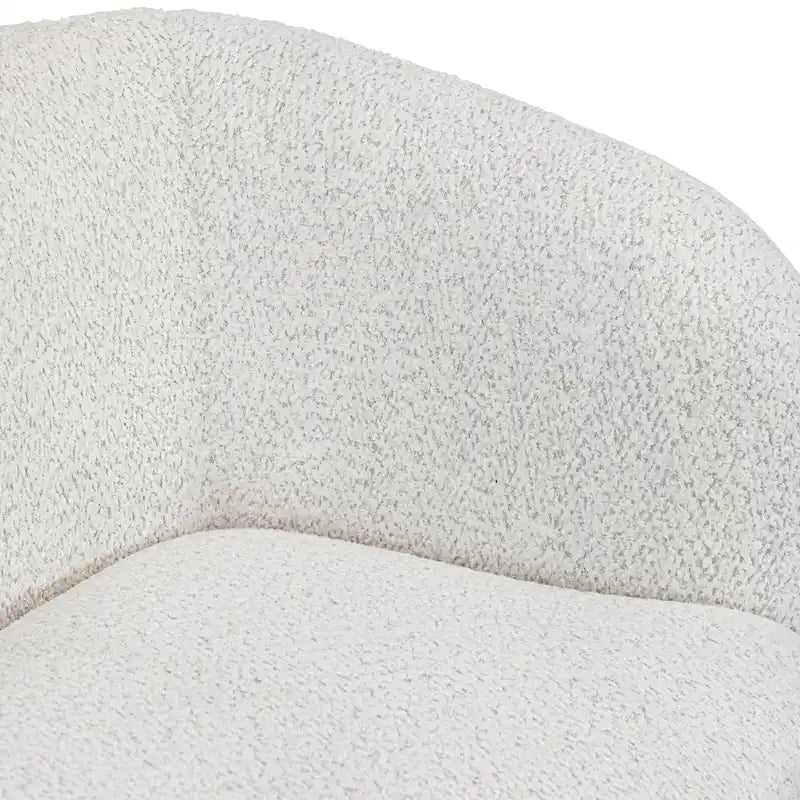 Furniture of America Ophelia Modern Curved Arms Boucle Accent Chair with Kidney Style Seat and Round Wooden Legs