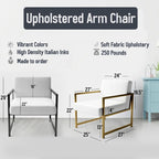 Designart Mustard Yellow And Vivid Gray II Upholstered Abstract Accent Chair and Modern & Contemporary Arm Chair