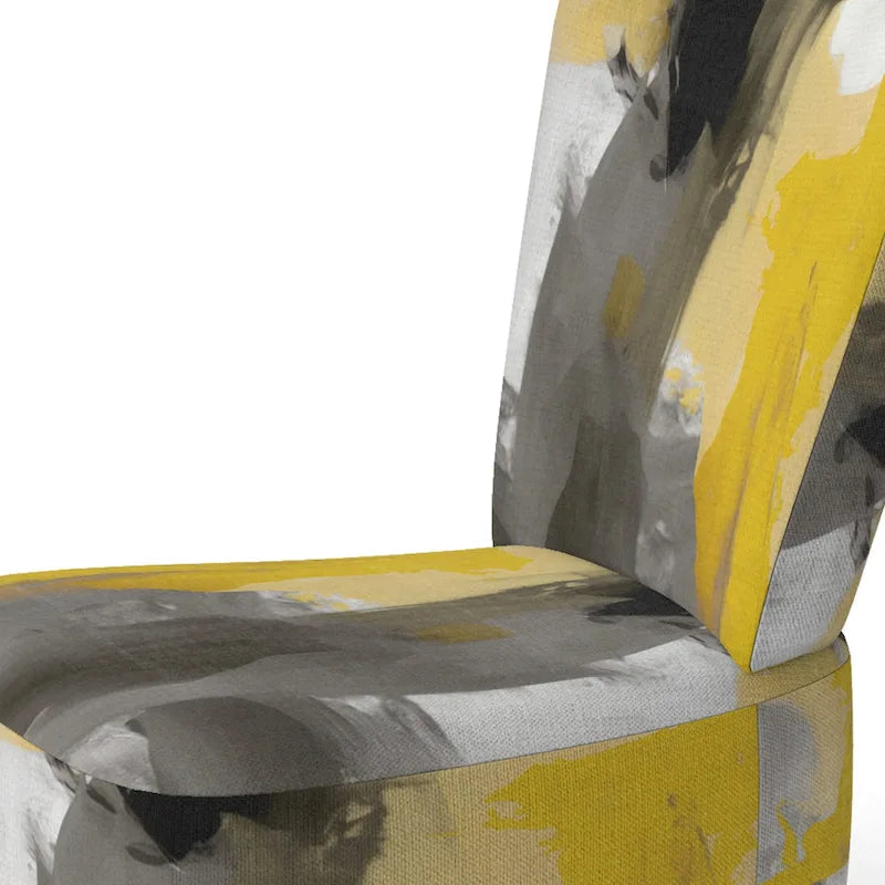 Designart Mustard Yellow And Vivid Gray II Upholstered Abstract Accent Chair and Modern & Contemporary Arm Chair