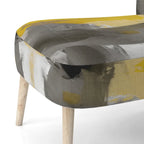 Designart Mustard Yellow And Vivid Gray II Upholstered Abstract Accent Chair and Modern & Contemporary Arm Chair