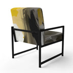 Designart Mustard Yellow And Vivid Gray II Upholstered Abstract Accent Chair and Modern & Contemporary Arm Chair
