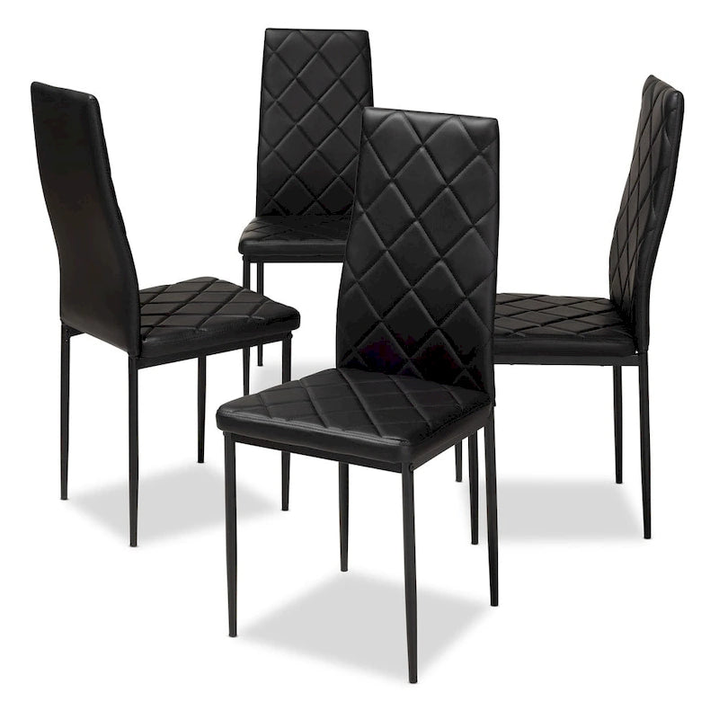 Modern Faux Leather Dining Chair 4-Piece Set by Baxton Studio
