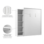 Claremont Queen Murphy Bed with Closet Organizer (85W) by Bestar