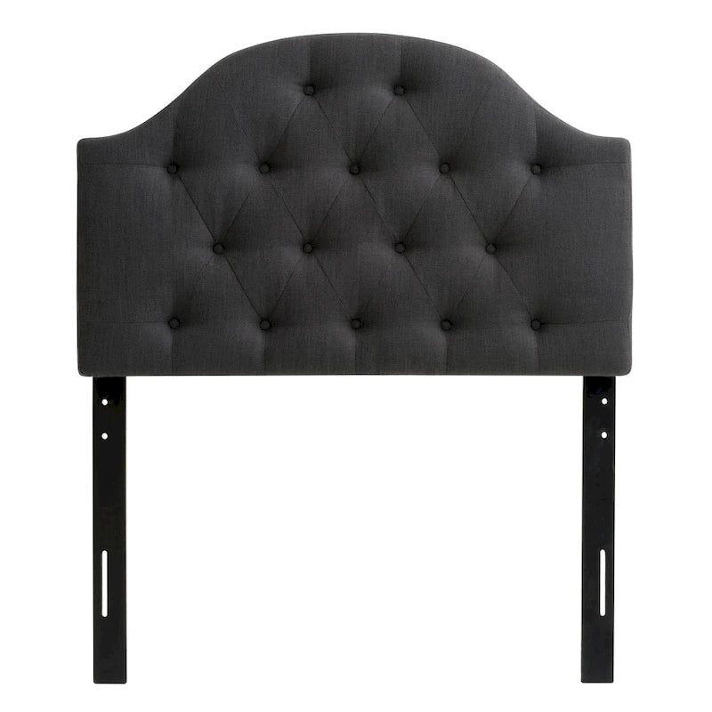 CorLiving Calera Diamond Tufted Fabric Arched Panel Headboard - Twin