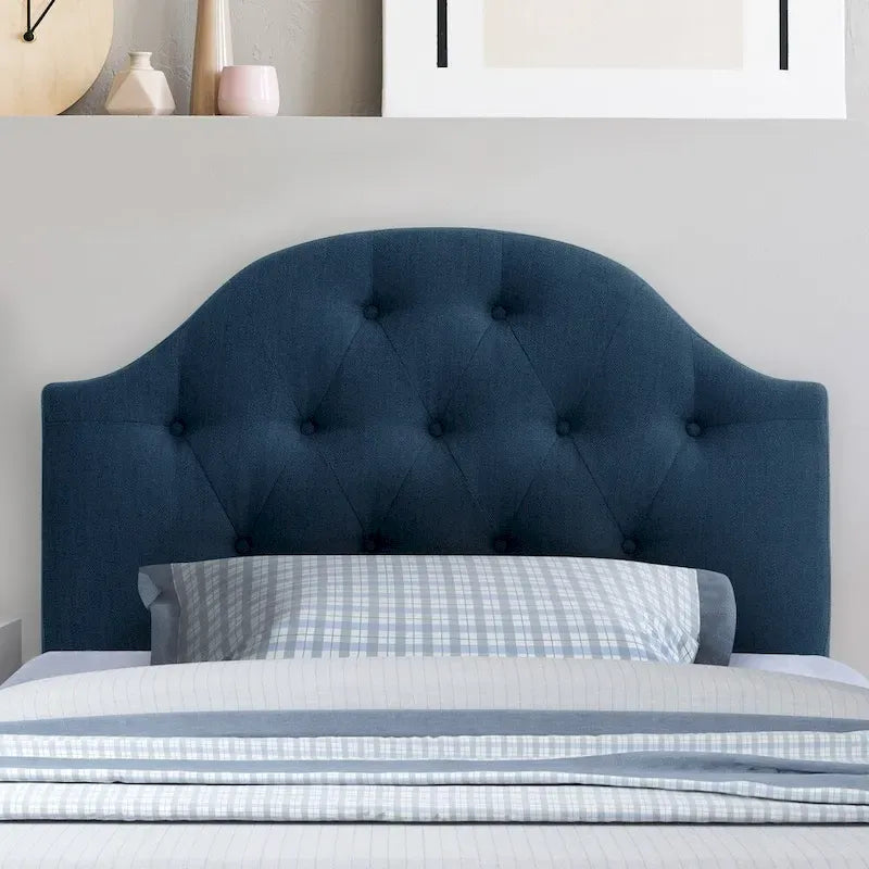 CorLiving Calera Diamond Tufted Fabric Arched Panel Headboard - Twin