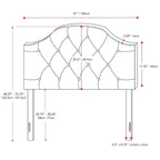 CorLiving Calera Diamond Tufted Fabric Arched Panel Headboard - Twin