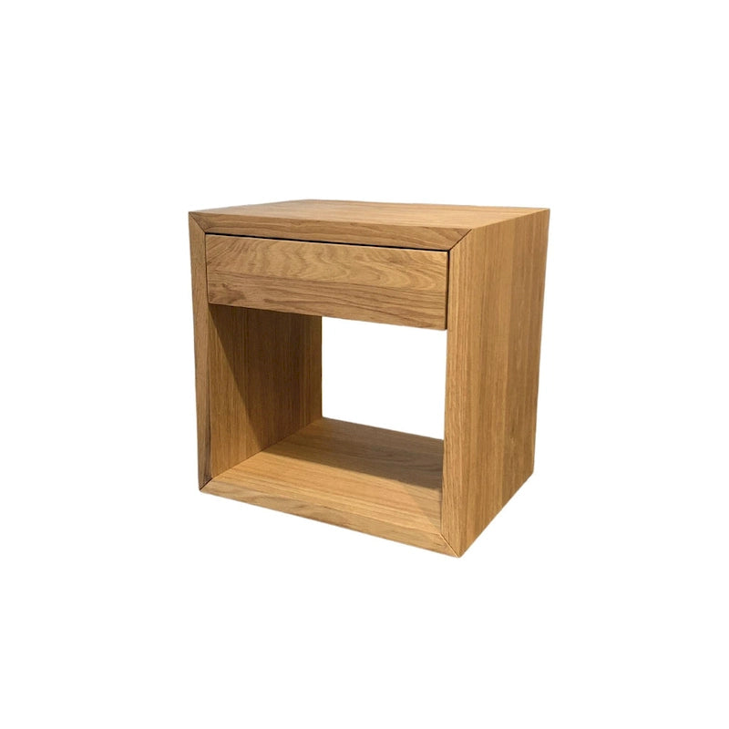 Set of 2 - Handmade Solid Oak Floating Nightstands with Drawer, Side Tables