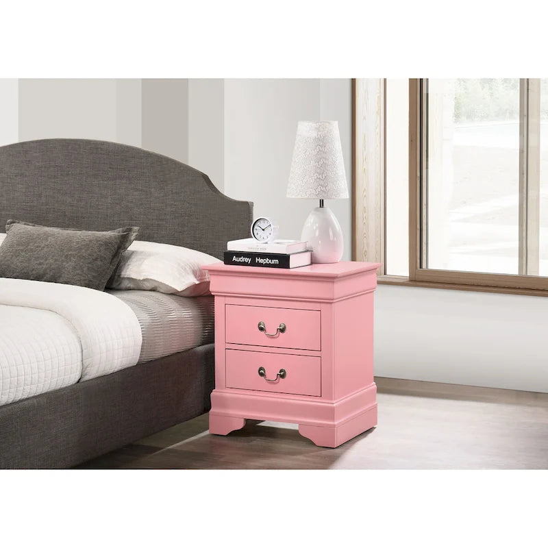 Louis Phillipe Traditional 2-drawer Wood Nightstand