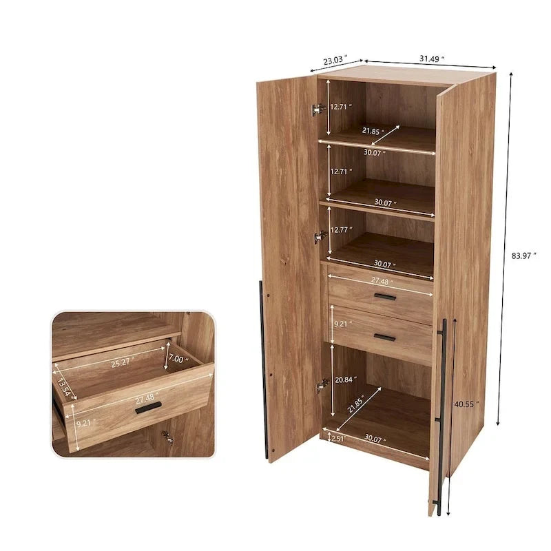 Manhattan Comfort Lee Modern Freestanding 3-Piece Module Wardrobe Closet Armoire