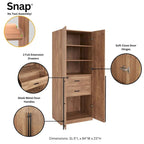 Manhattan Comfort Lee Modern Freestanding 3-Piece Module Wardrobe Closet Armoire