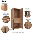 Manhattan Comfort Lee Modern Freestanding 3-Piece Module Wardrobe Closet Armoire