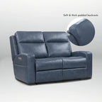 Genuine Leather Electric Recliner Loveseat Power Reclining Loveseat with Storage, USB Charge Port for Living Room