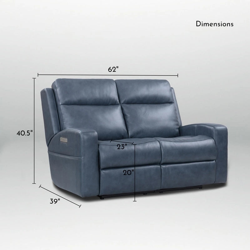Genuine Leather Electric Recliner Loveseat Power Reclining Loveseat with Storage, USB Charge Port for Living Room