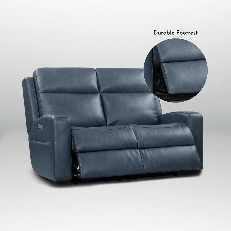 Genuine Leather Electric Recliner Loveseat Power Reclining Loveseat with Storage, USB Charge Port for Living Room