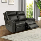 Genuine Leather Electric Recliner Loveseat Power Reclining Loveseat with Storage, USB Charge Port for Living Room