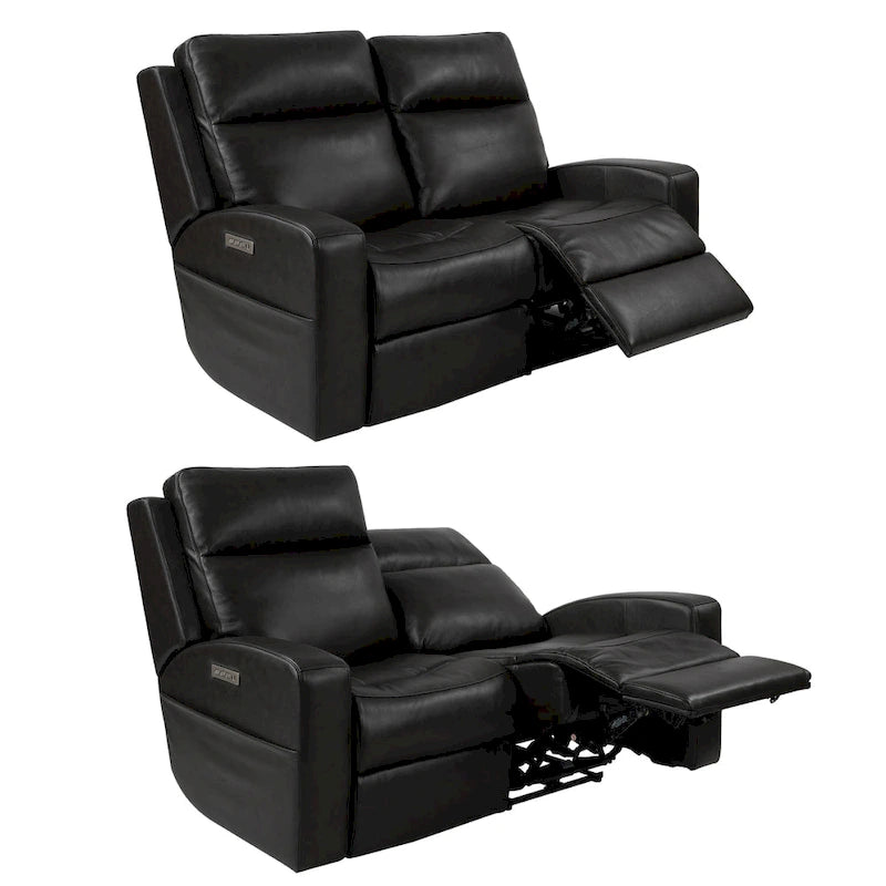Genuine Leather Electric Recliner Loveseat Power Reclining Loveseat with Storage, USB Charge Port for Living Room
