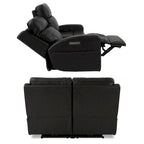 Genuine Leather Electric Recliner Loveseat Power Reclining Loveseat with Storage, USB Charge Port for Living Room