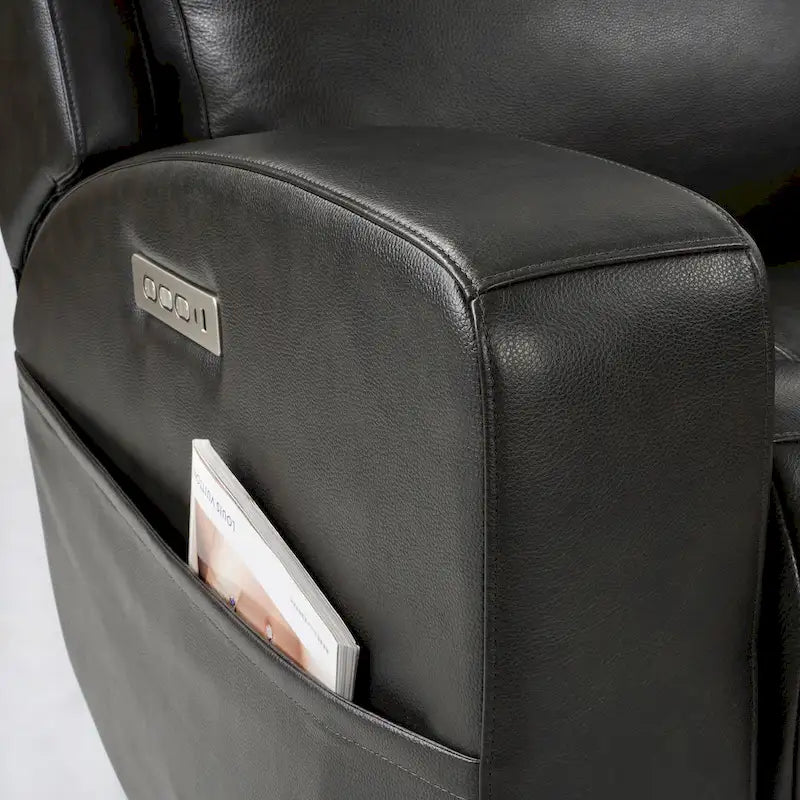 Genuine Leather Electric Recliner Loveseat Power Reclining Loveseat with Storage, USB Charge Port for Living Room