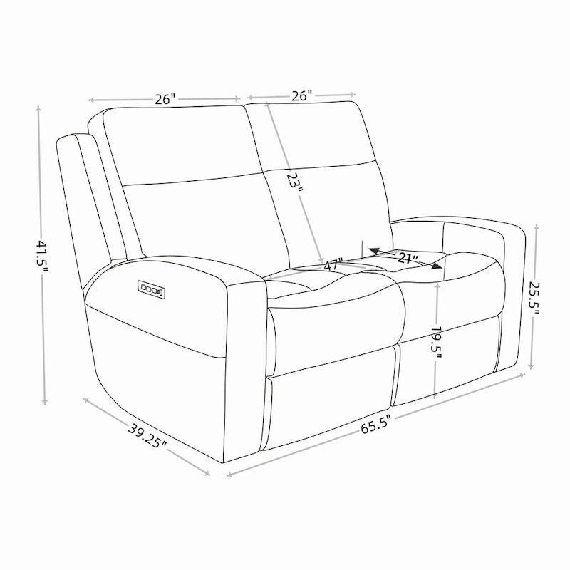 Genuine Leather Electric Recliner Loveseat Power Reclining Loveseat with Storage, USB Charge Port for Living Room