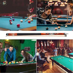 GSE Set of 6 Canadian Maple Hardwood Billiard Pool Cue Sticks. 58 2-Piece Pool Cue Set for House or Commercial Use