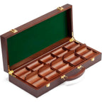 GSE 500pcs Casino Deluxe Wooden Poker Chip Case with 5 Wooden Chip Trays
