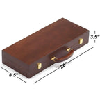 GSE 500pcs Casino Deluxe Wooden Poker Chip Case with 5 Wooden Chip Trays