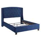 Roundhill Furniture Summit Wingback Tufted Upholstered Bed with Nailhead