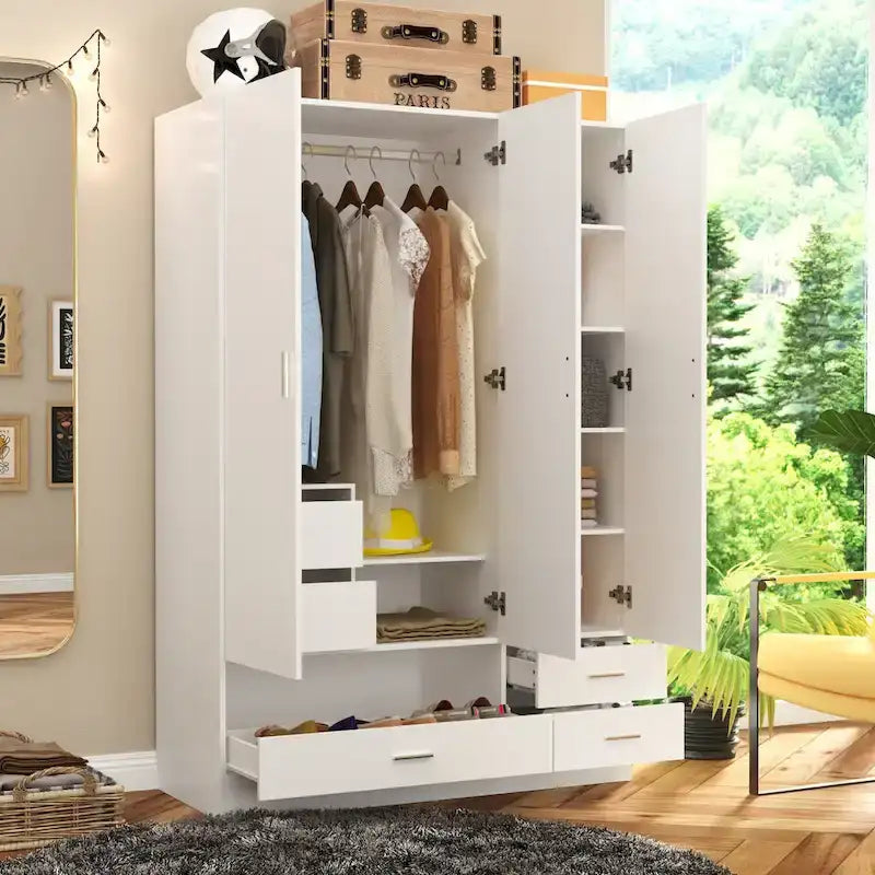 Armoires Storage Solution Convertible Wardrobe Organizer Mirror Vanity