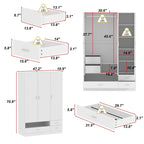 Armoires Storage Solution Convertible Wardrobe Organizer Mirror Vanity
