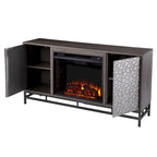 SEI Furniture Hampden Contemporary Gray Wood Electric Fireplace