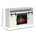 Bridgevine Home 66 inch Electric Fireplace TV Stand for TVs up to 80 inches, White Finish