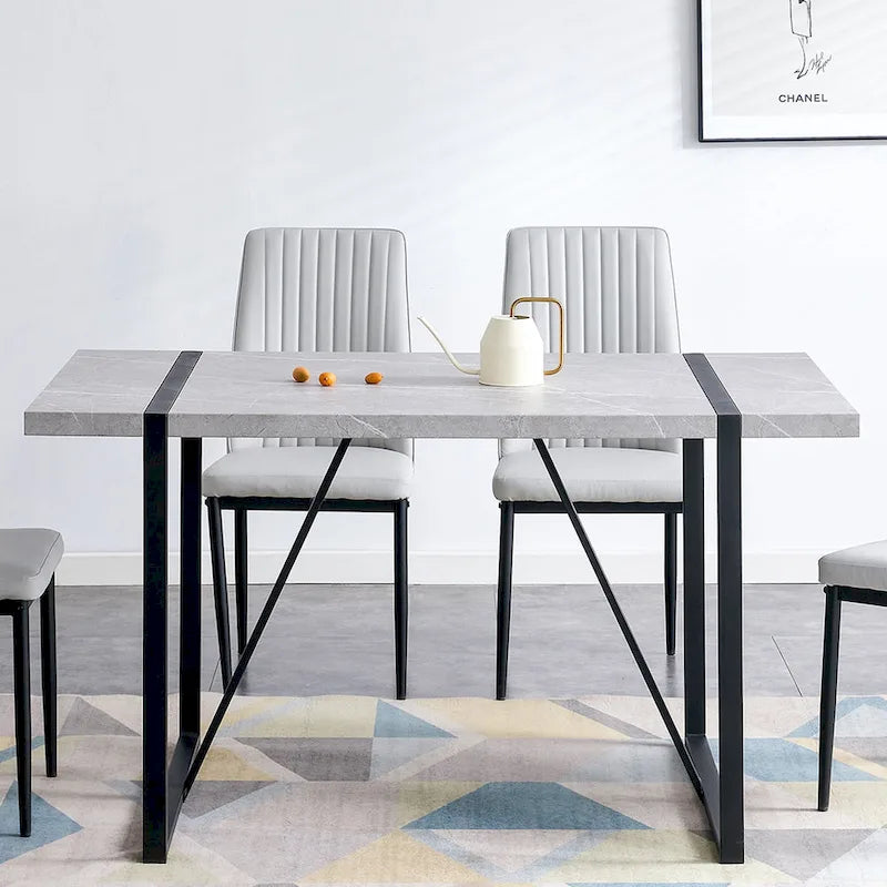 5-piece Dining Table Chairs Set, Rectangular Dining Room Table Set