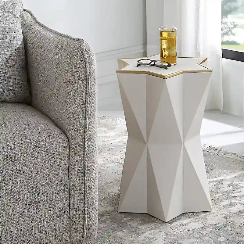 Uttermost Capella White Accent Table - 16W x 22H x 16D