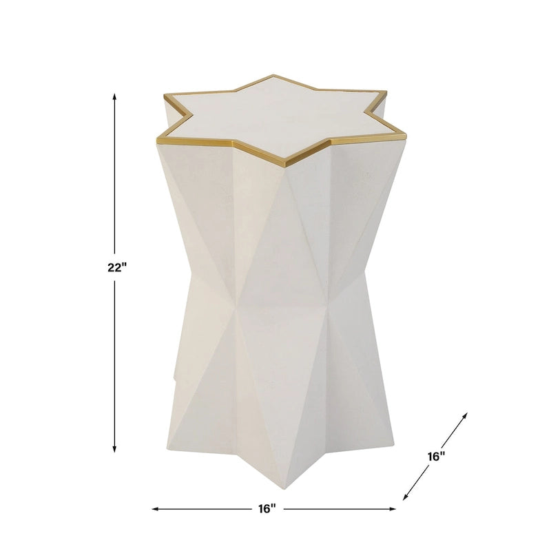 Uttermost Capella White Accent Table - 16W x 22H x 16D